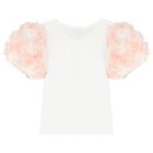 طقم تنورة بنات باللون العاجي والوردي, 1, hi-res