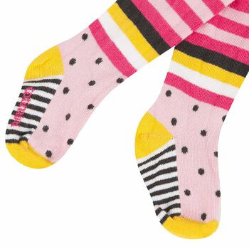 Girls Pink Cotton Tights