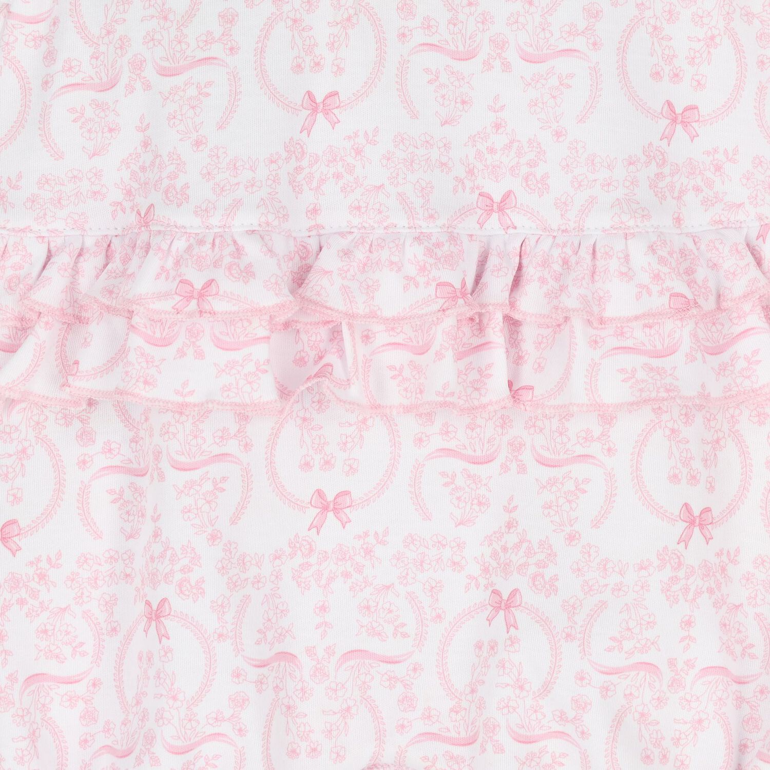  Baby Girls White & Pink Delicate Blooming Bow Romper, 1, hi-res