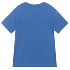 Boys Blue Cotton Polo Bear & Crab T-Shirt, 1, hi-res