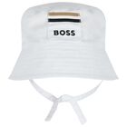 Baby Boys White Logo Hat , 1, hi-res
