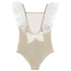 Girls Gold Tulle Swimsuit, 1, hi-res