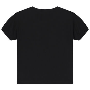 Girls Black Logo Bag T-Shirt
