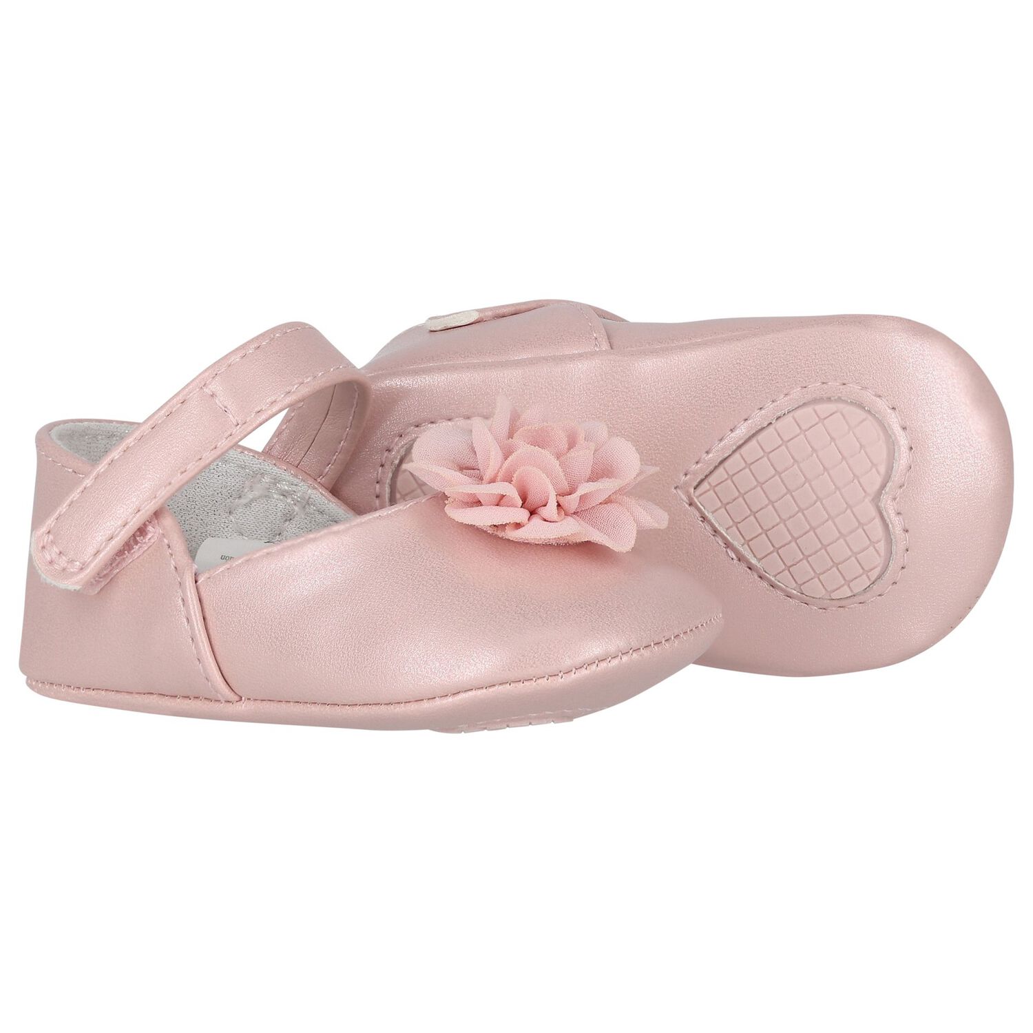 Baby Girls Pink Flower Pre Walker Shoes, 2, hi-res image number null