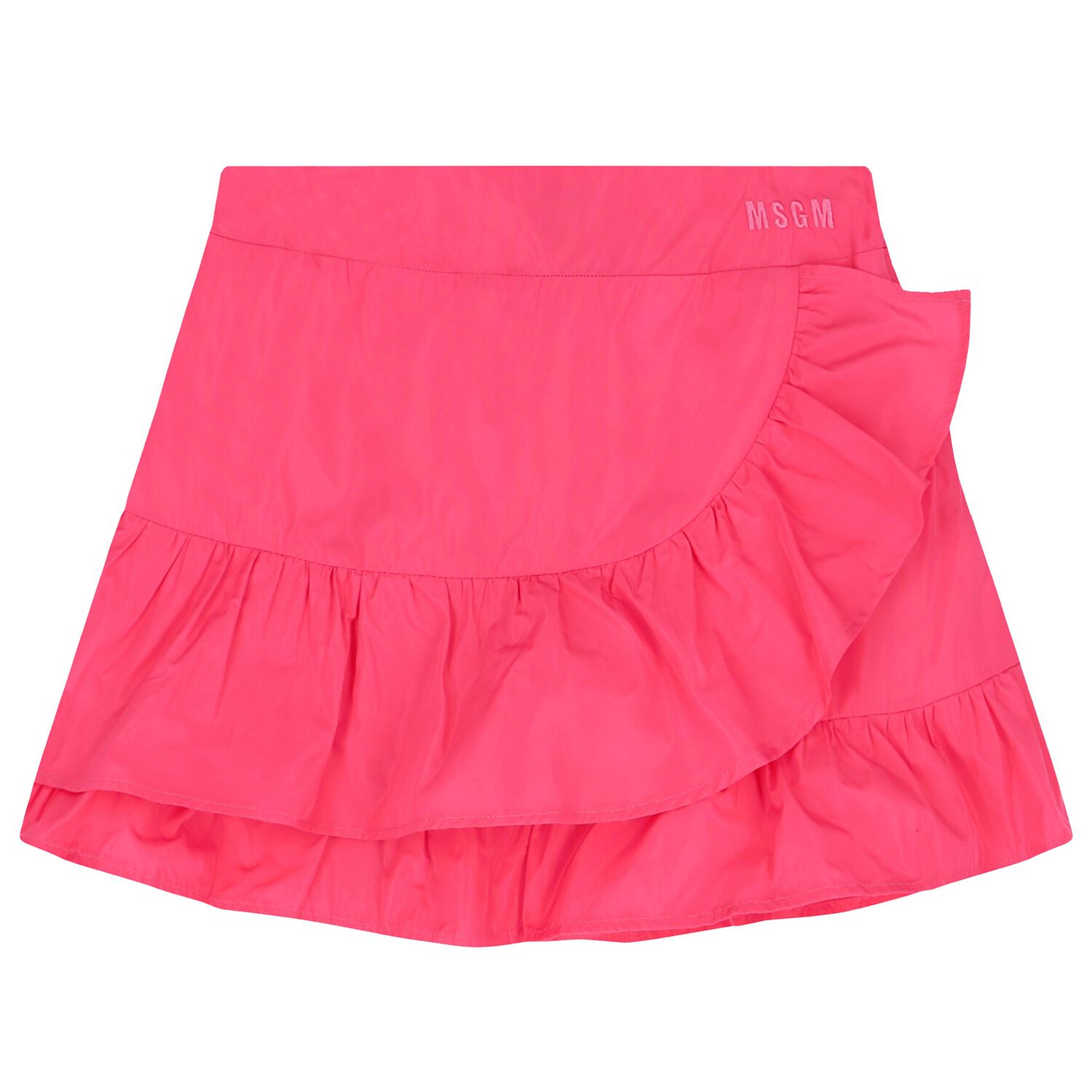 Girls Pink Logo Ruffled Skirt, 1, hi-res