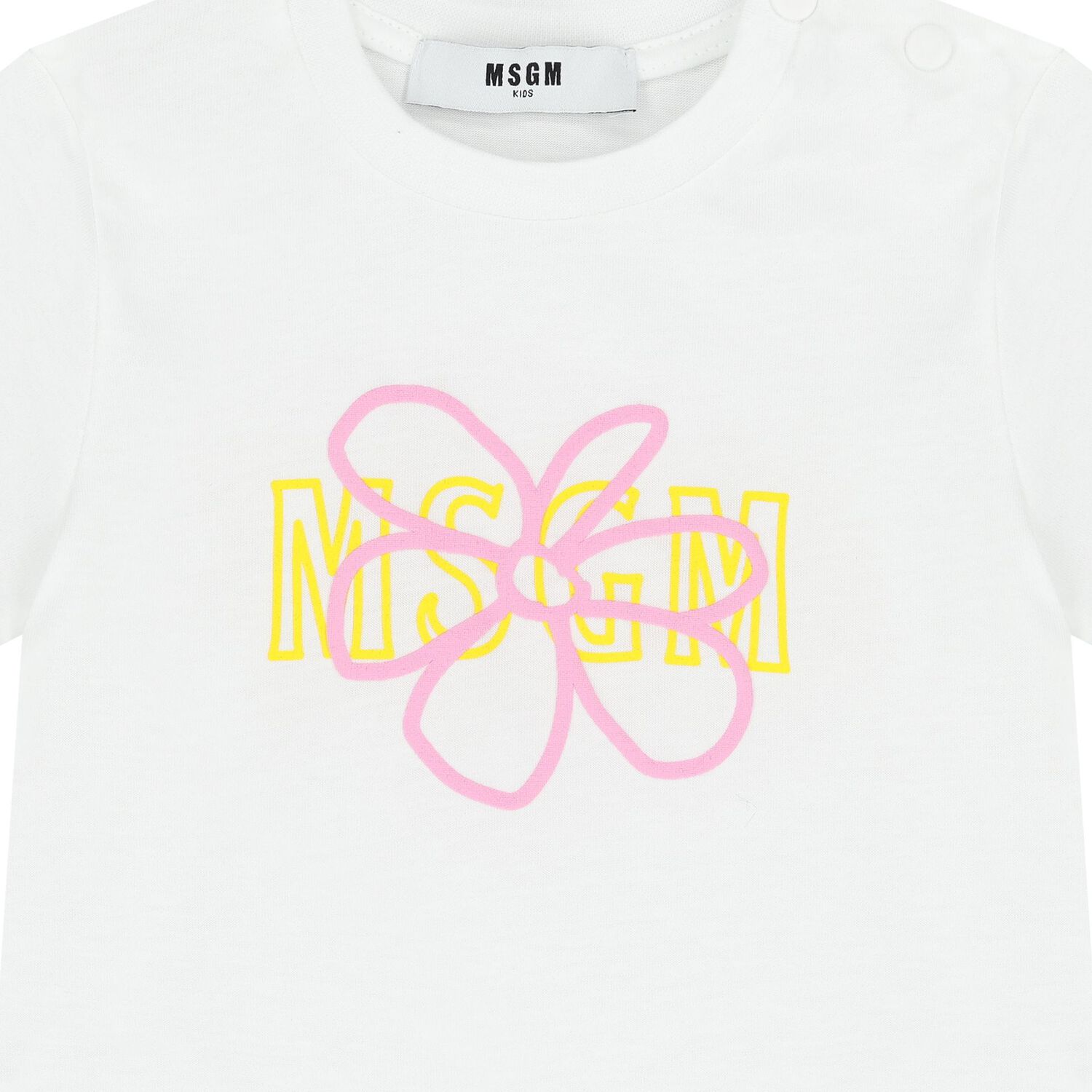 Younger Girls White & Pink Logo Shorts Set, 1, hi-res