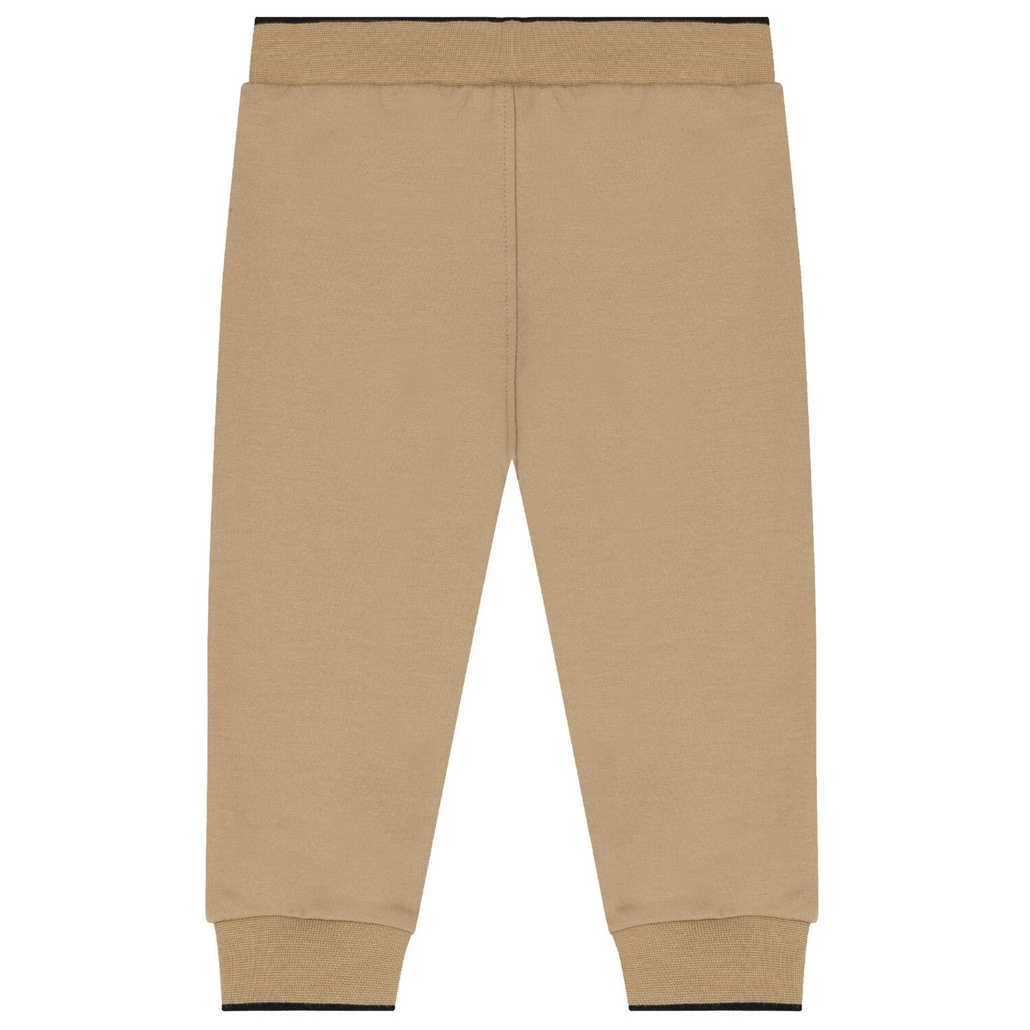 طقم بدلة رياضية أولاد بالشعار باللون البيج, 1, hi-res