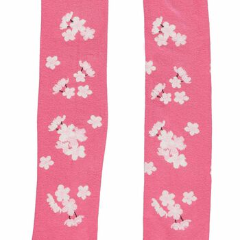 Girls Pink Blossom Tights