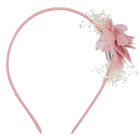 Girls Pink Flower Headband, 1, hi-res