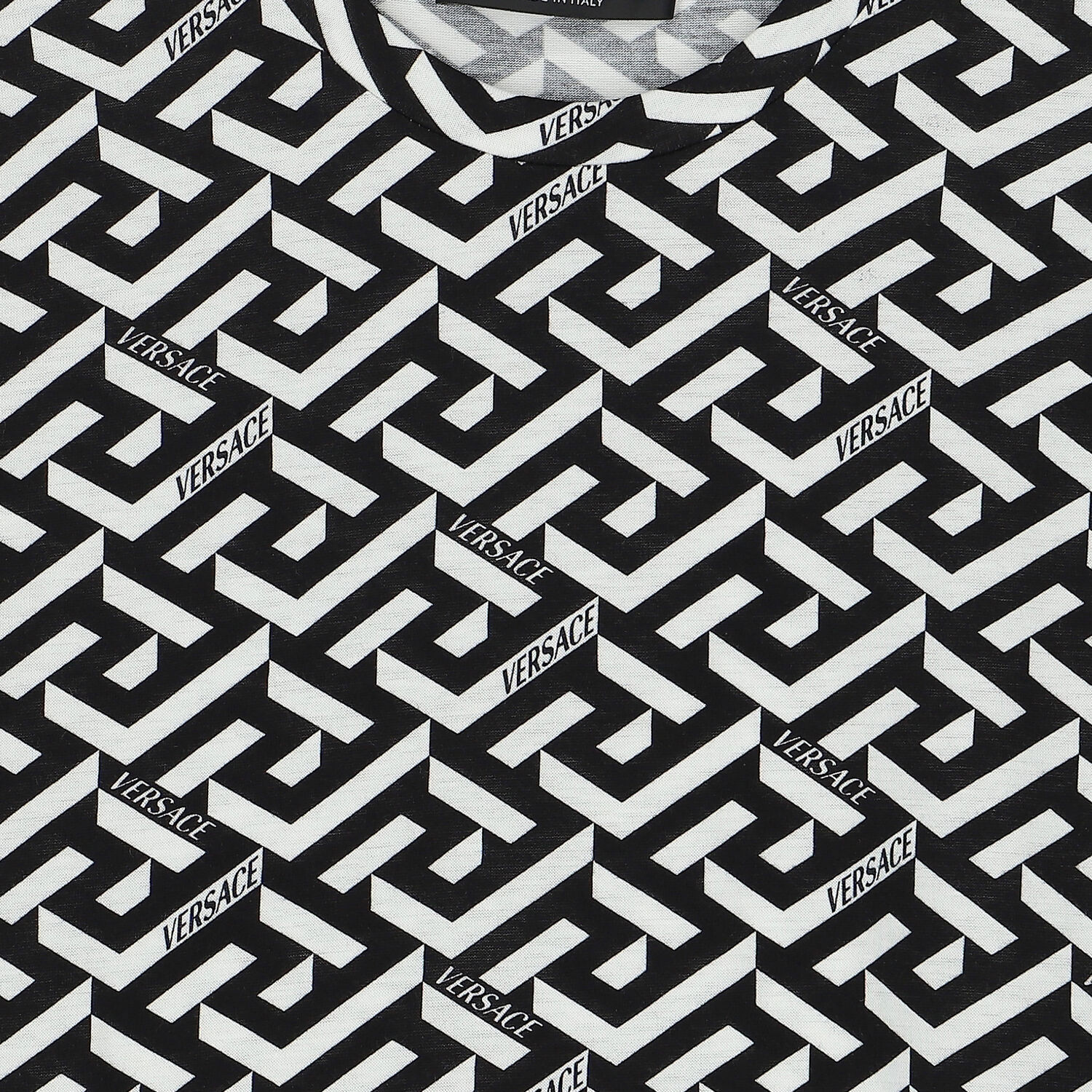 تيشيرت بالشعار باللون الابيض والاسود, 1, hi-res