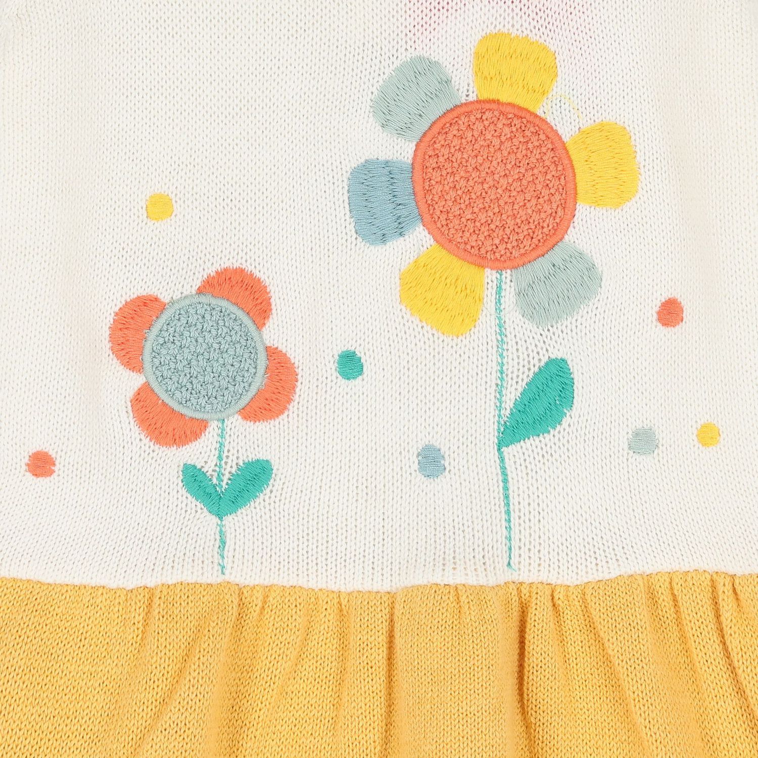 Younger Girls Ivory & Yellow Floral Dress, 1, hi-res image number null