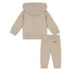 Baby Boys Beige Cotton Bear Tracksuit, 1, hi-res