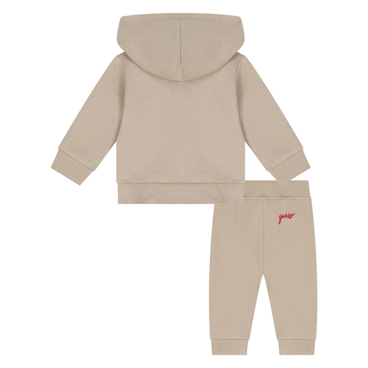 Baby Boys Beige Cotton Bear Tracksuit, 1, hi-res