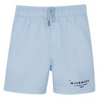 Boys Blue Logo Swim Shorts, 1, hi-res