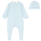 Baby Boys Blue Teddy Bear Babygrow Set, 1, hi-res