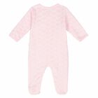 Girls Pink Cotton Babygrow, 2, hi-res