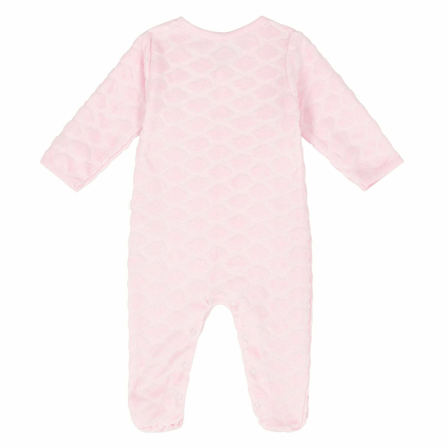 Girls Pink Cotton Babygrow, 2, hi-res