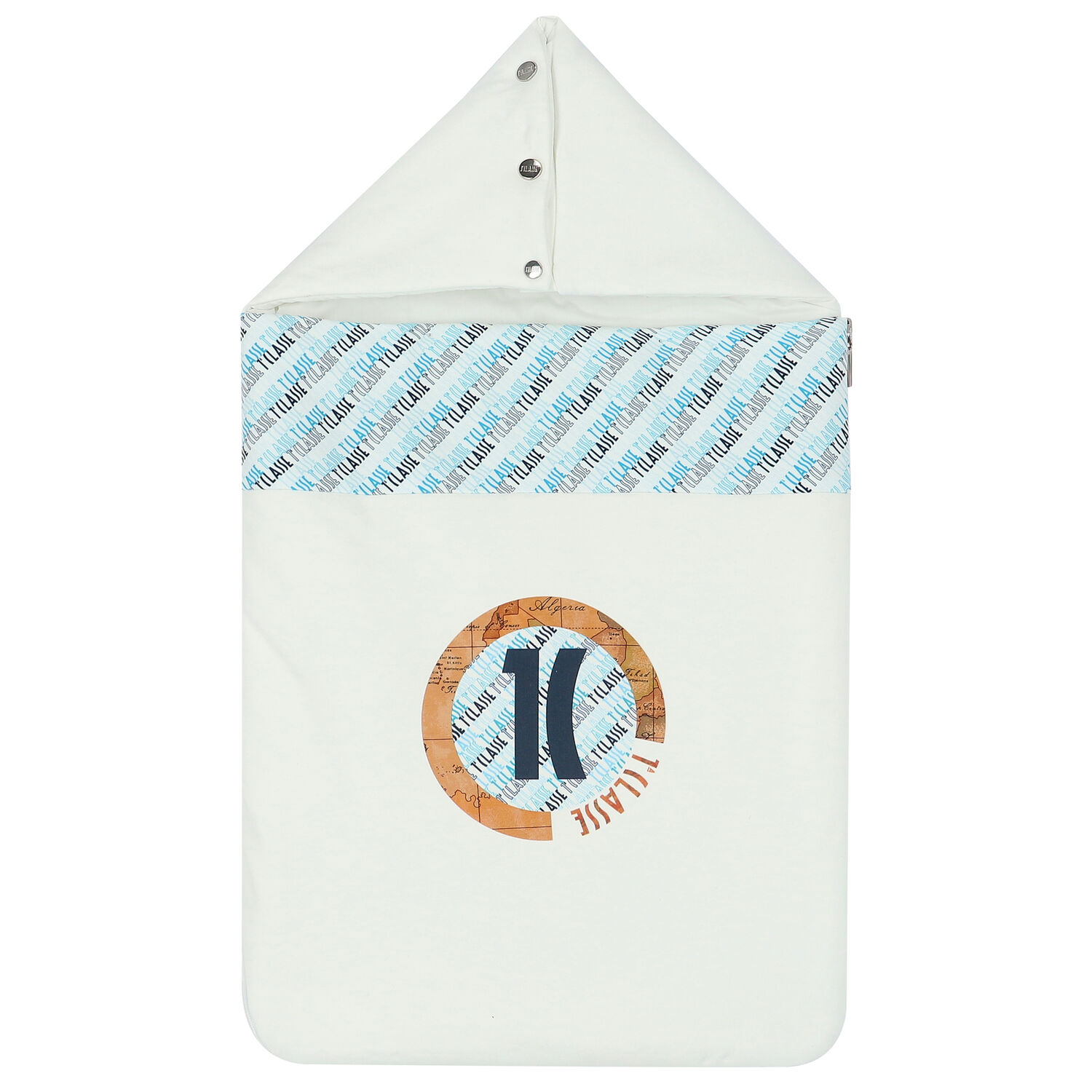 Baby Boys Ivory & Blue Logo Nest, 1, hi-res