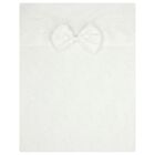 Baby Girls White Satin Bow Blanket, 1, hi-res