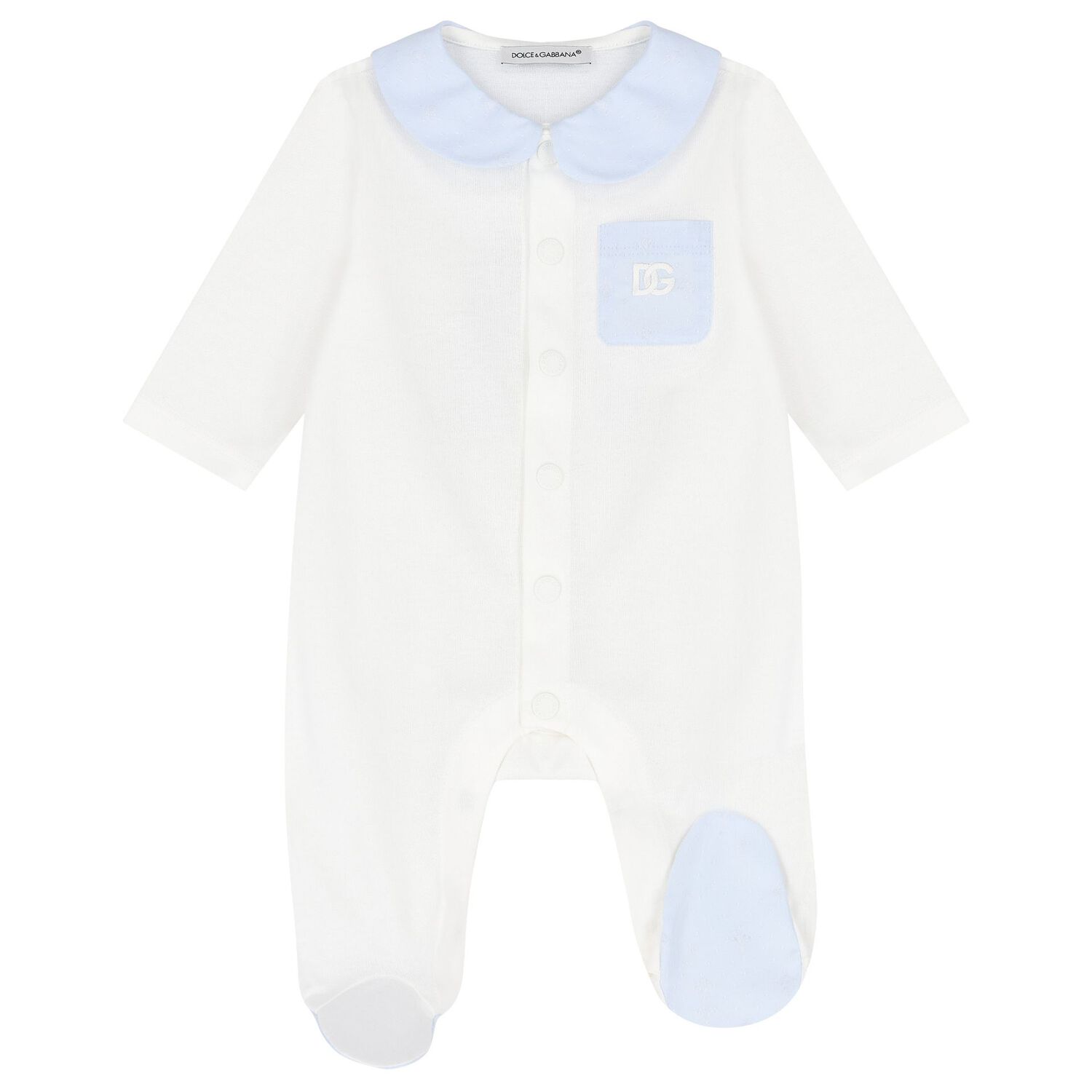 Ivory & Blue Cotton Babygrow Gift Set, 1, hi-res