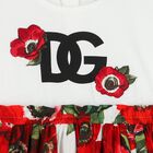 فستان بنات بطبعة الزهور باللون الأحمر والأبيض, 1, hi-res