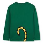 توب اولاد بالشعار باكمام طويله بطبعه نمر باللون الاخضر, 1, hi-res