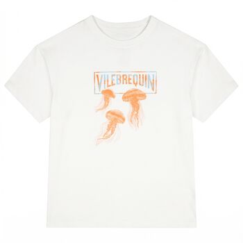 Boys White Logo Jelly Fish T-Shirt