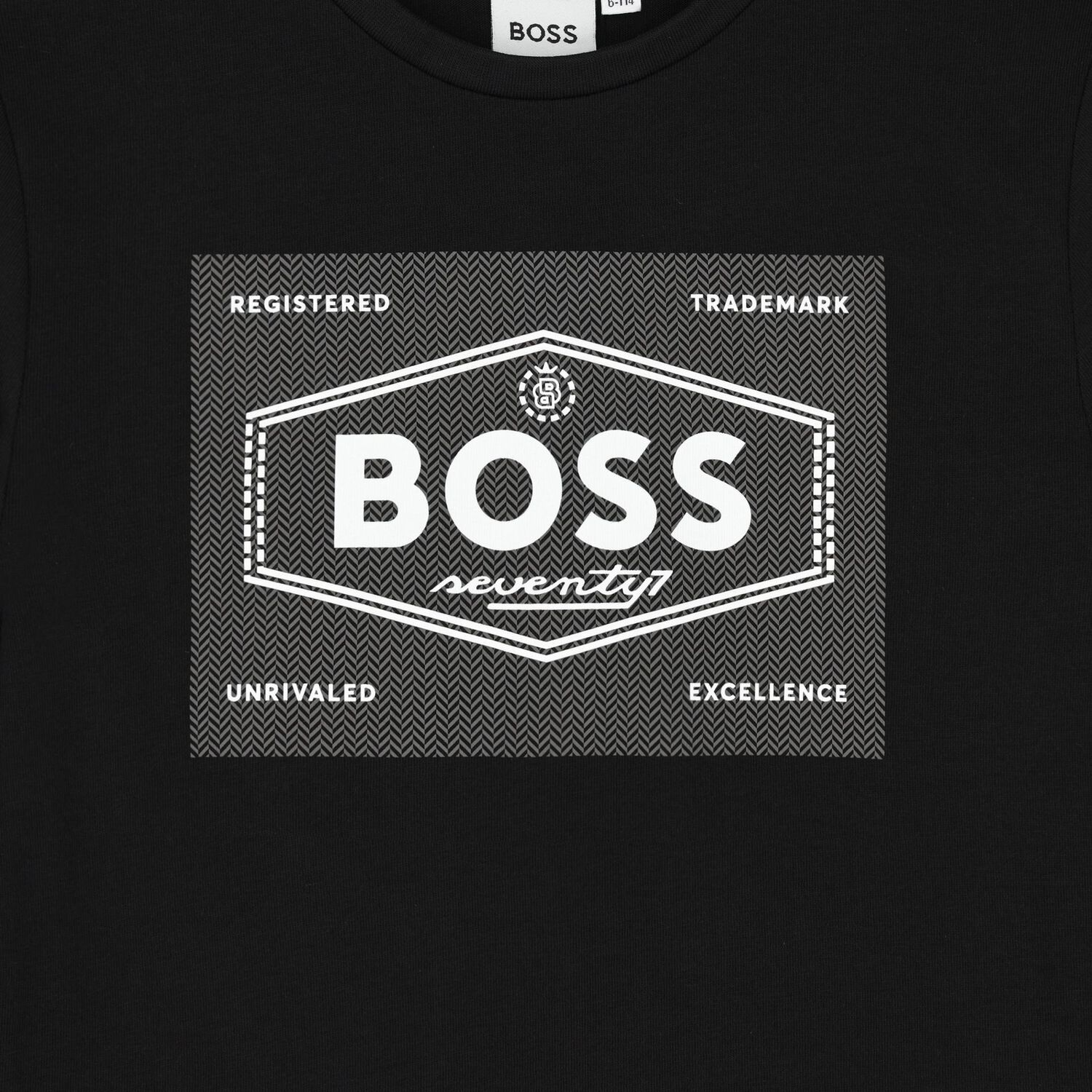 Boys Black Logo Long Sleeve Top, 2, hi-res