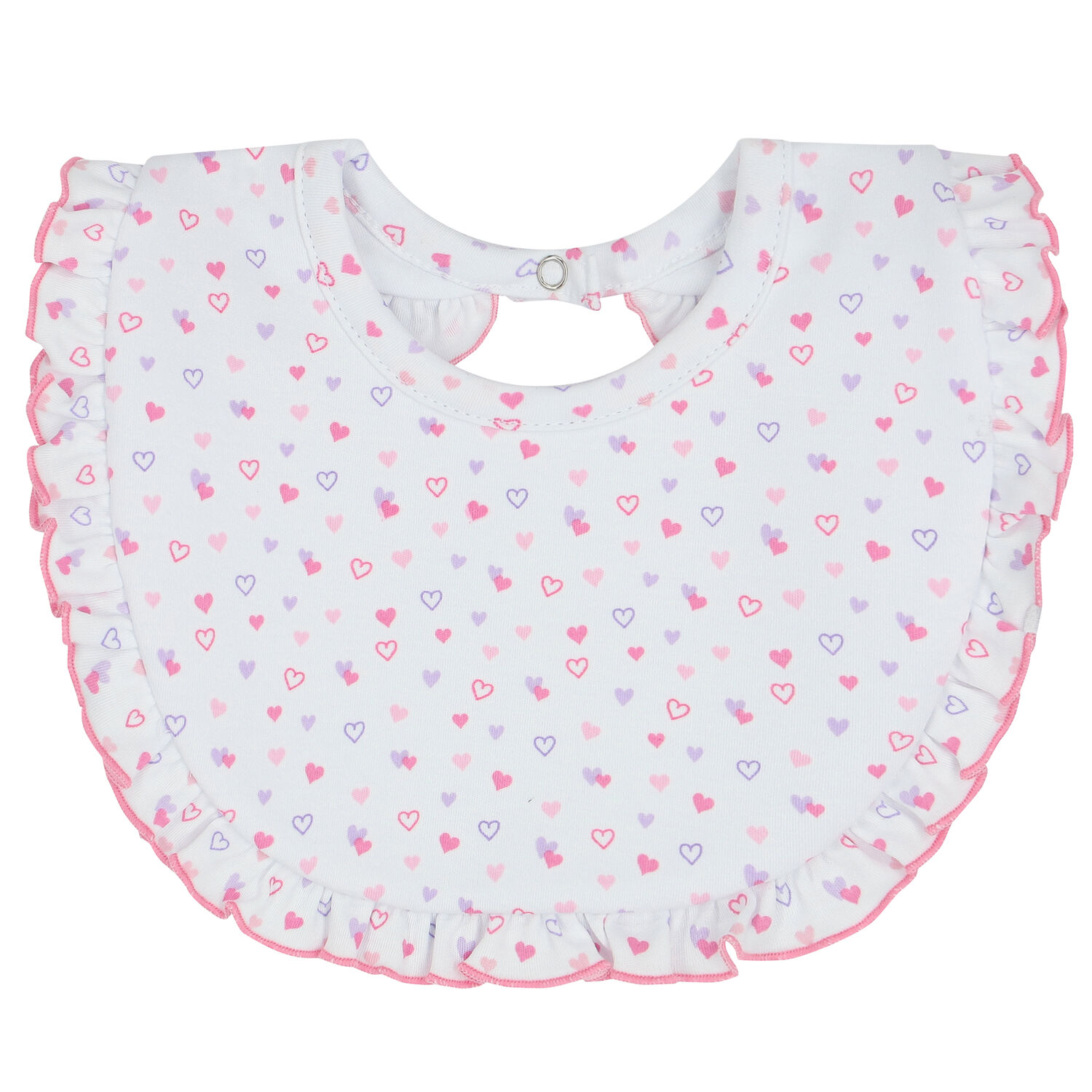 مريلة بنات بطبعة قلوب باللون الابيض, 1, hi-res