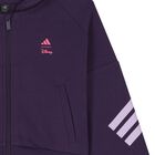 Girls Purple Disney Logo Hooded Zip Up Top, 1, hi-res