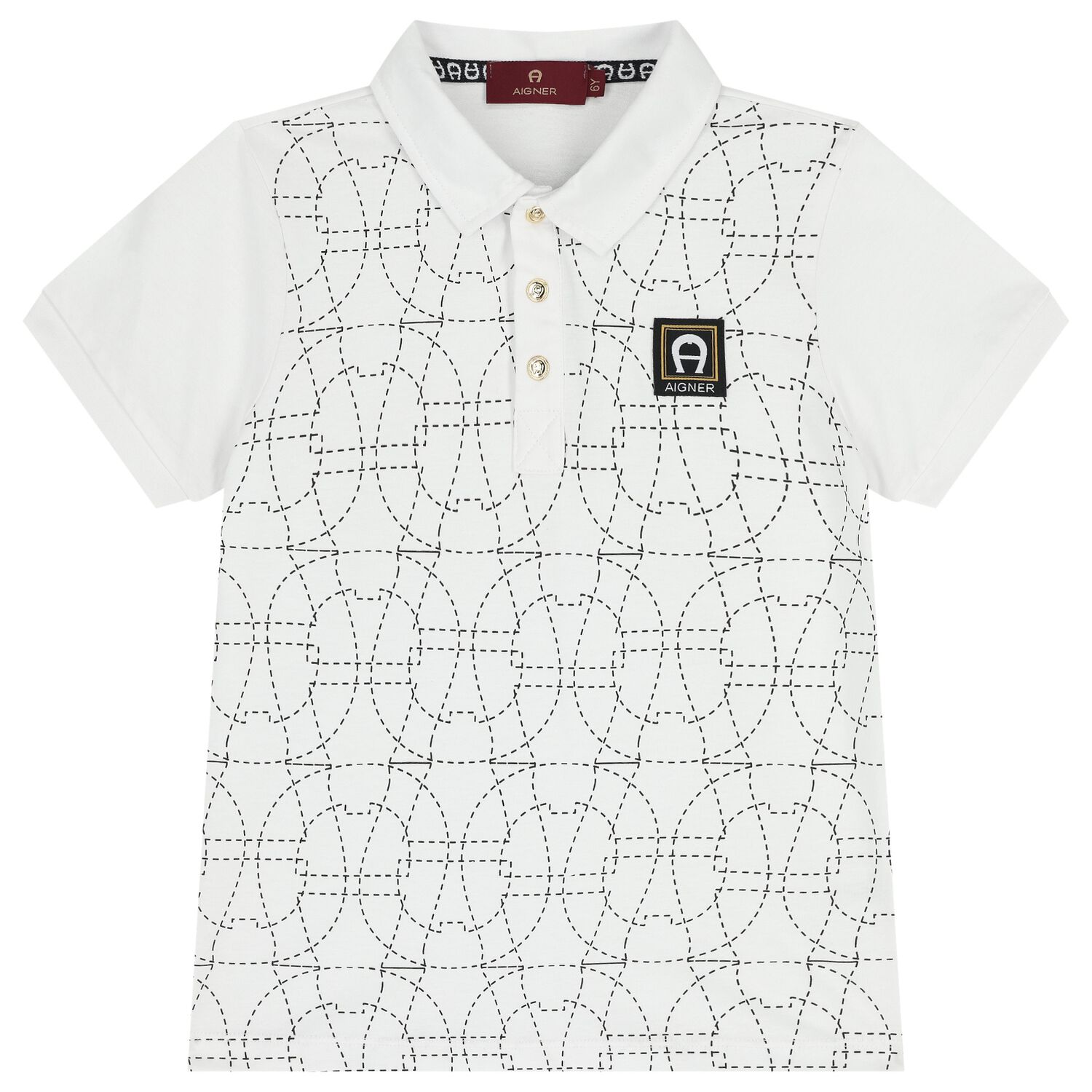Boys White Logo Polo Shirt, 1, hi-res
