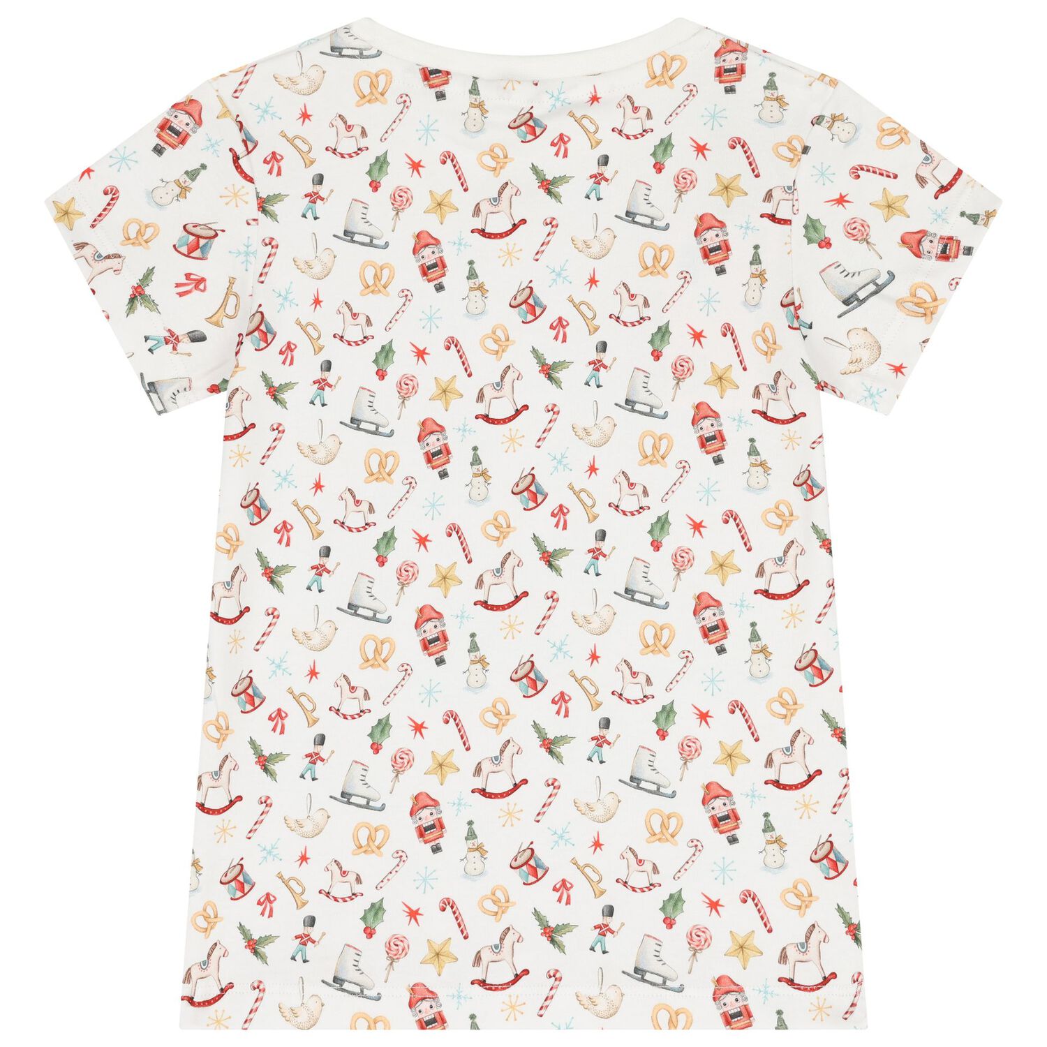 بيجامة بشعار احتفالي باللون الأبيض , 1, hi-res image number null