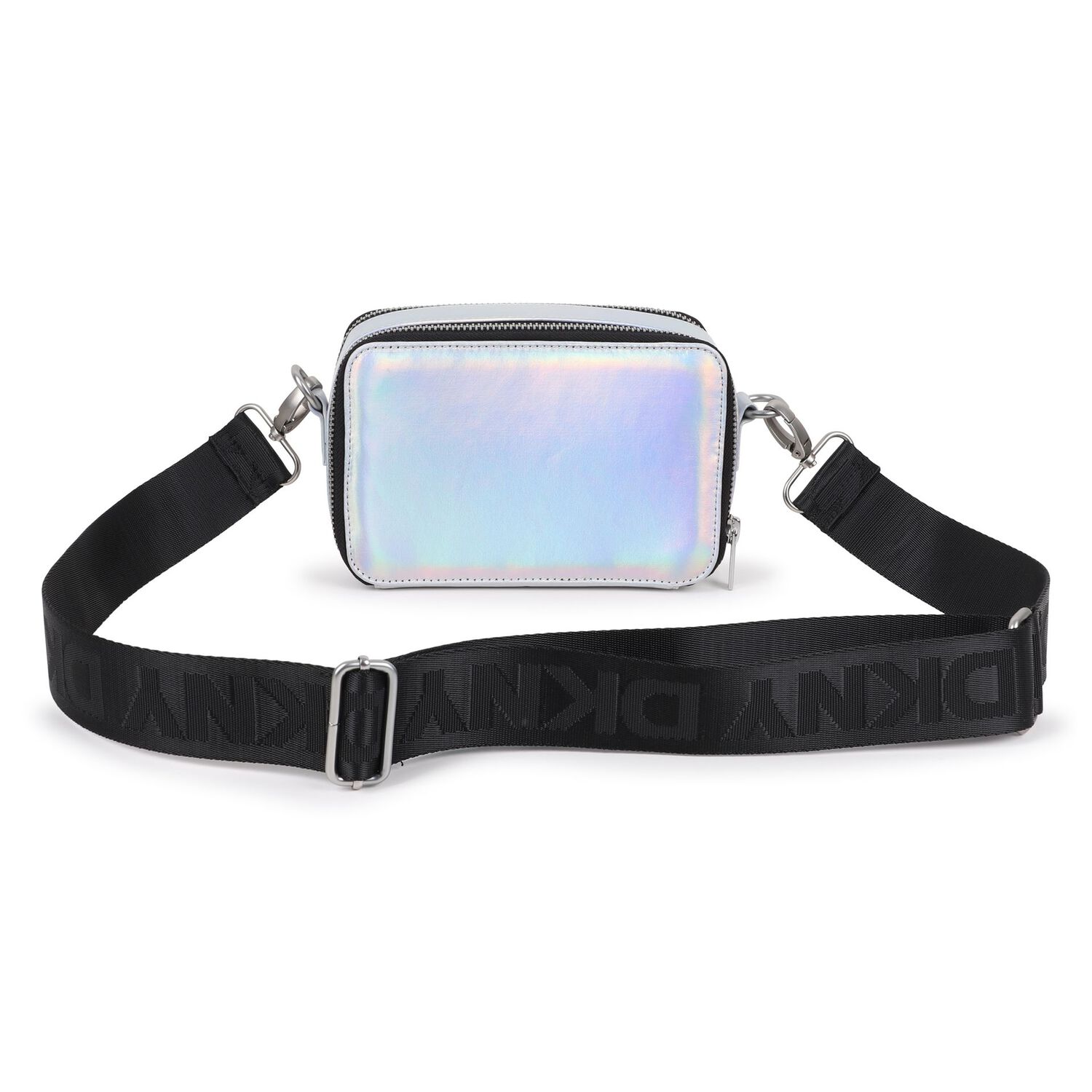 حقيبه يد للبنات بالشعار باللون الفضى لامع , 1, hi-res