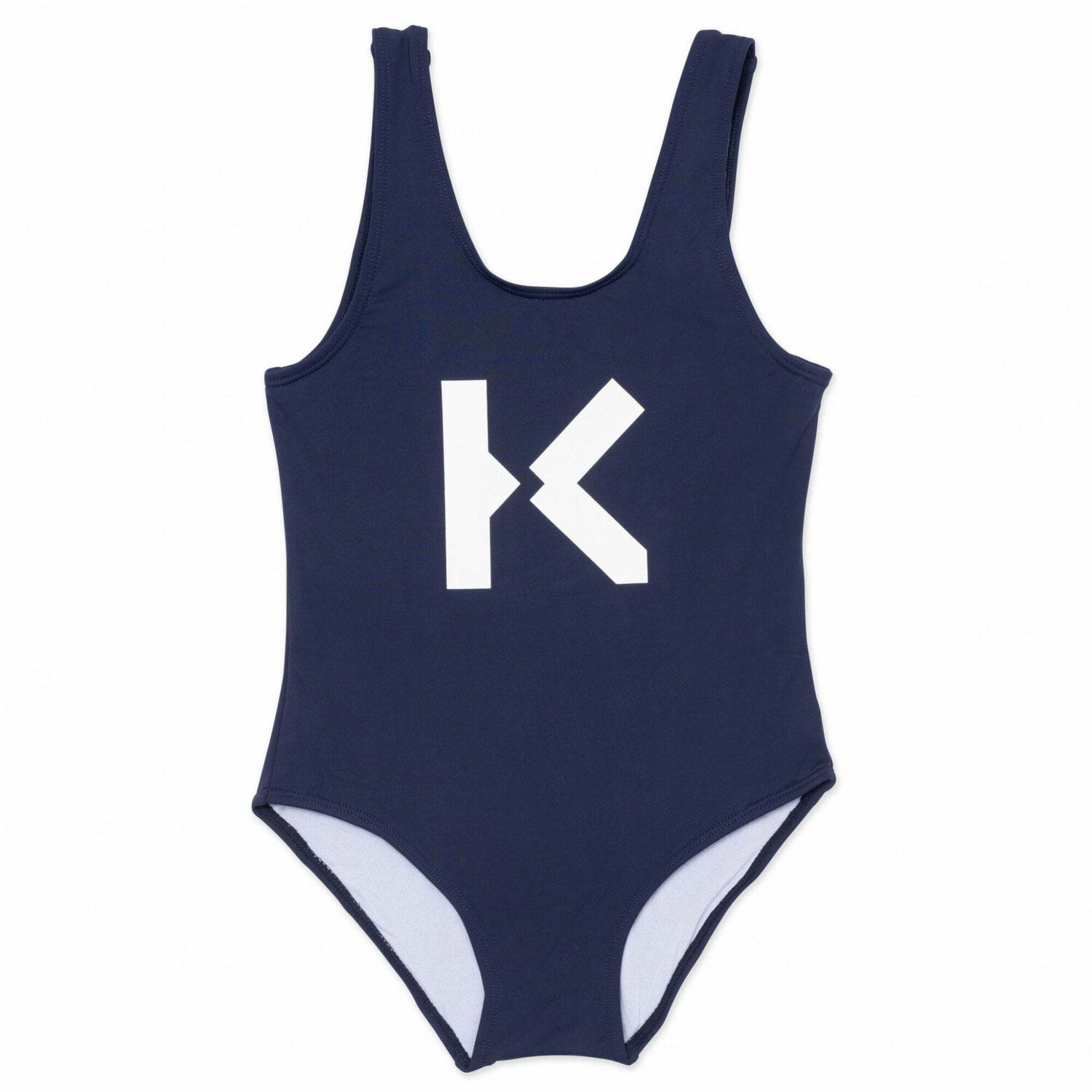 Girls Navy Blue Logo Swimsuit, 1, hi-res image number null