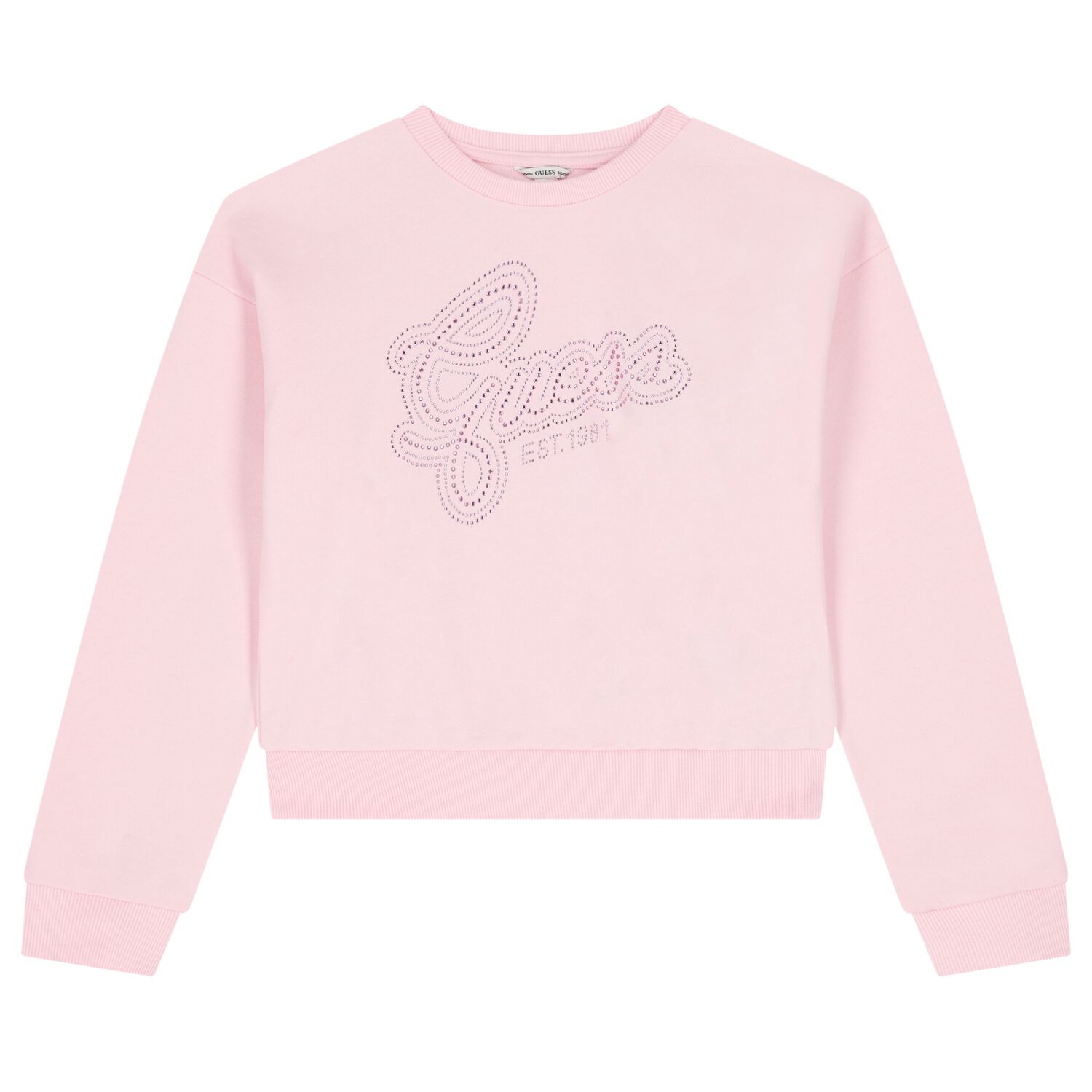 Girls Pink Embellished Logo Sweatshirt, 1, hi-res