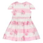 Younger Girls White & Pink Rose Dress, 1, hi-res
