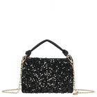 Girls Black Sequins Handbag, 2, hi-res