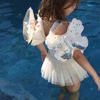 Beige Cotton Candy Glitter Inflatable Arm Bands, 1, hi-res