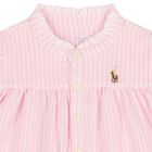 Baby Girls Pink Striped Logo Shorts Set , 1, hi-res