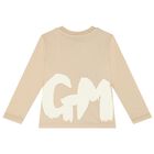 Beige Logo Long Sleeve Top, 1, hi-res
