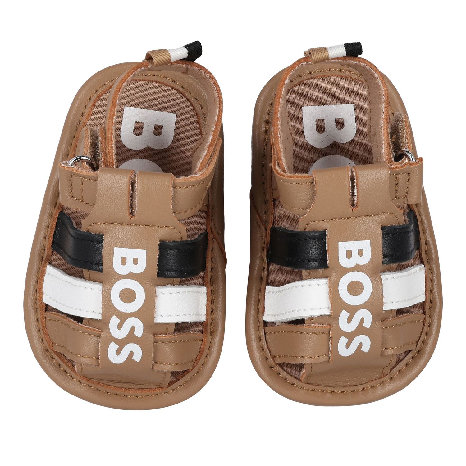 Baby Boys Beige Logo Sandals, 2, hi-res image number null