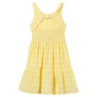 Girls Yellow Tiered Dress, 1, hi-res