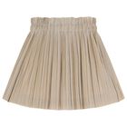 Girls Gold Pleated Skirt Set, 1, hi-res
