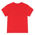 طقم شورت بشعار الدب تيدي باللون الأحمر والأبيض , 6, hi-res