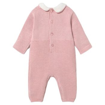 Baby Girls Pink Knitted Romper