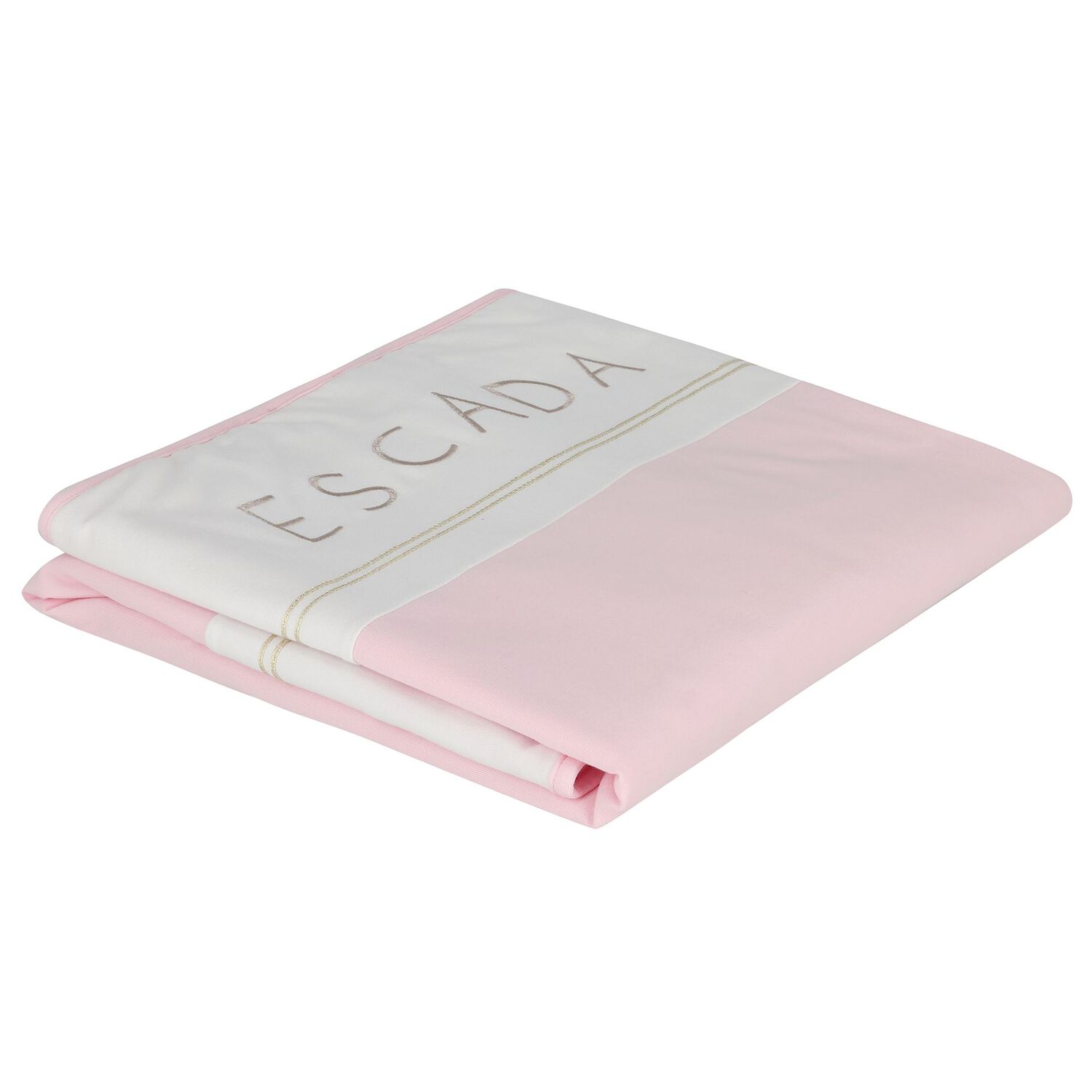 Baby Girls White & Pink Logo Blanket, 2, hi-res
