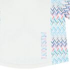 Girls White & Blue Logo Zig Zag T-Shirt, 1, hi-res
