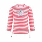 Girls Neon Pink Starfish Long Sleeve Rash Vest, 1, hi-res