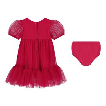 Baby Girls Red Embellished Tulle Dress Set