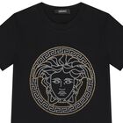 Girls Black Medusa Logo T-Shirt, 1, hi-res